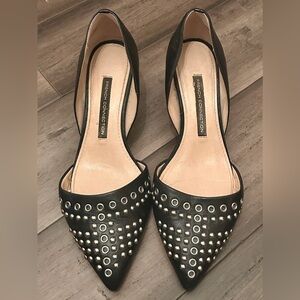 French Connection Black Studded Pointed-Toe Women’s Heels